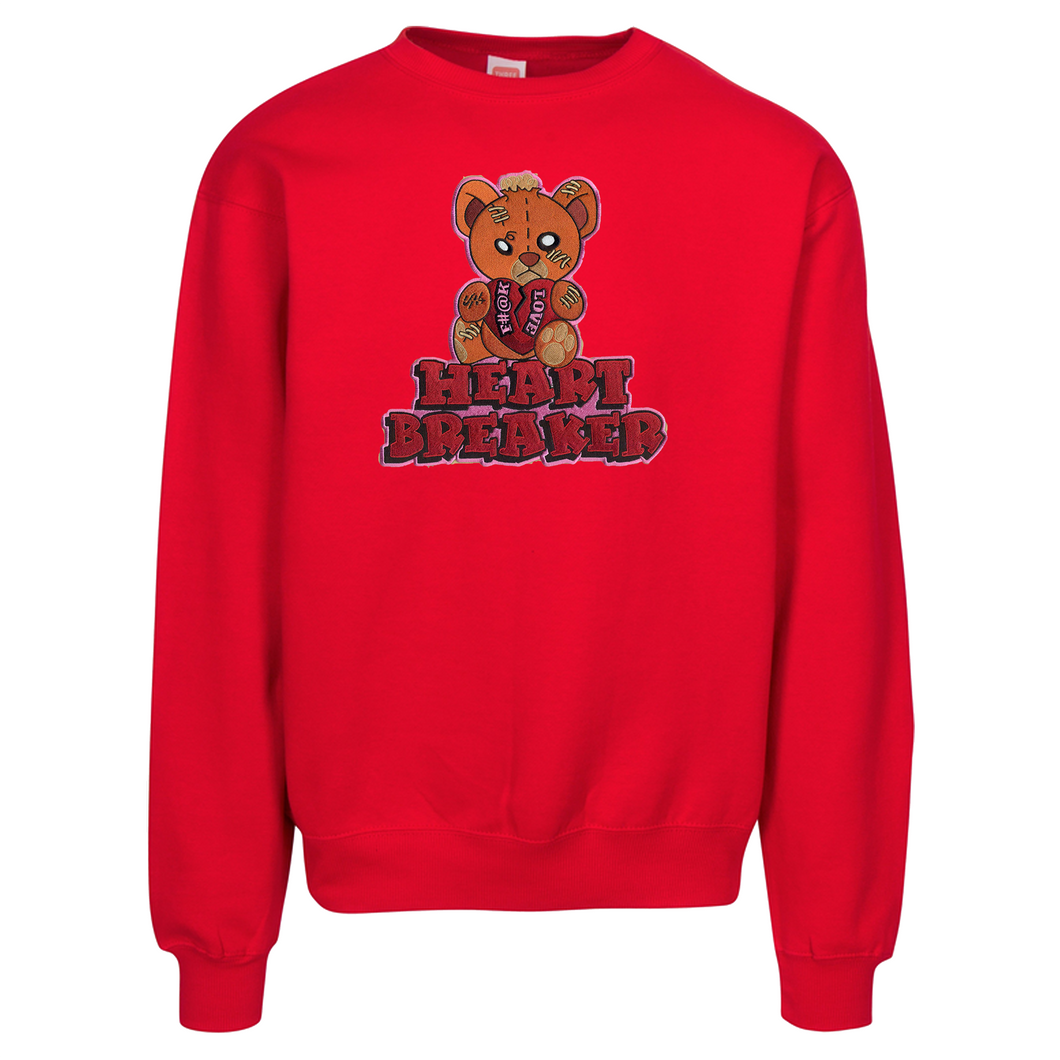 Heartbreaker Patch Sweatshirt - Red - Urban Nomad Apparel